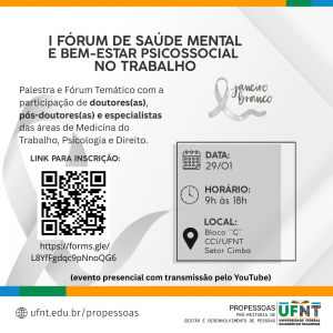 I Fórum de Saúde Mental e Bem-Estar Psicossocial no Trabalho