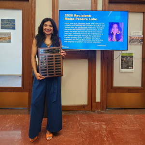 Egressa da UFNT recebe prêmio internacional nos Estados Unidos por destaque em ensino de inglês